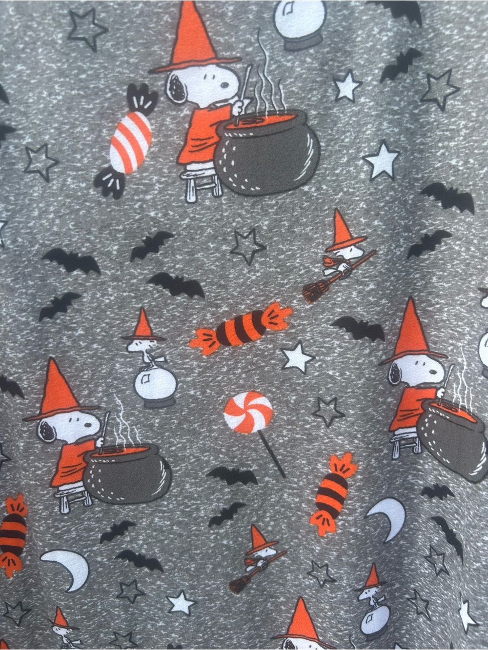 Munki Munki Peanuts Gray sleep shirt with Orange Halloween Print size 2XL - Picture 5 of 8
